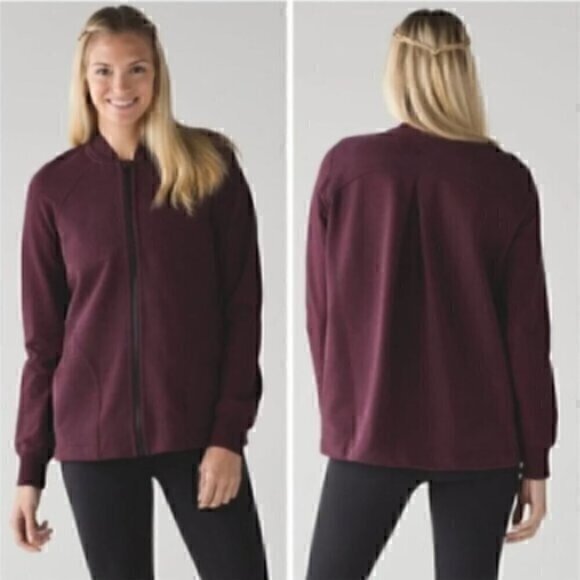 Lululemon Maroon Pleat to Street Bomber jacket - Picture 1 of 5